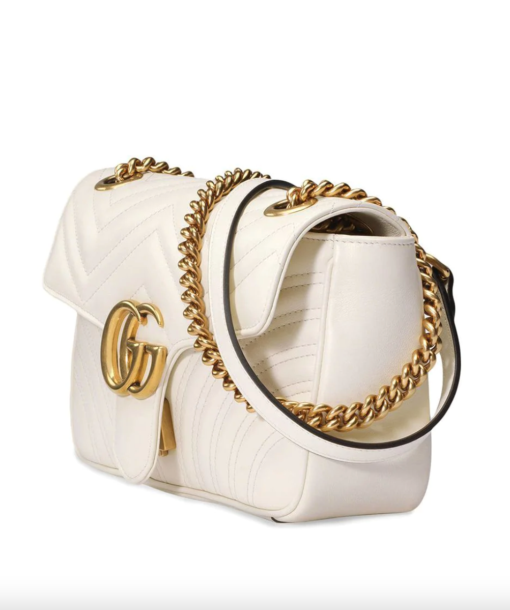 White Gucci leather crossbody