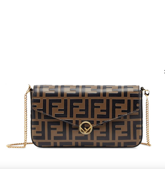 Brown Fendi chain bag 