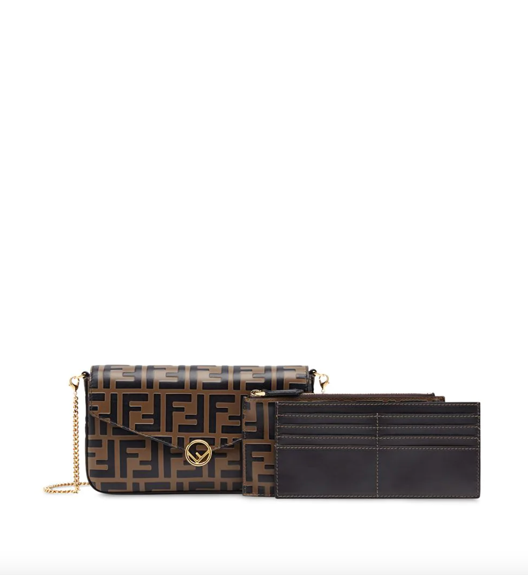Brown Fendi chain bag 